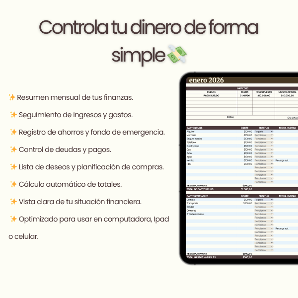 Plantilla de Finanzas Personales